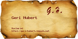 Geri Hubert névjegykártya